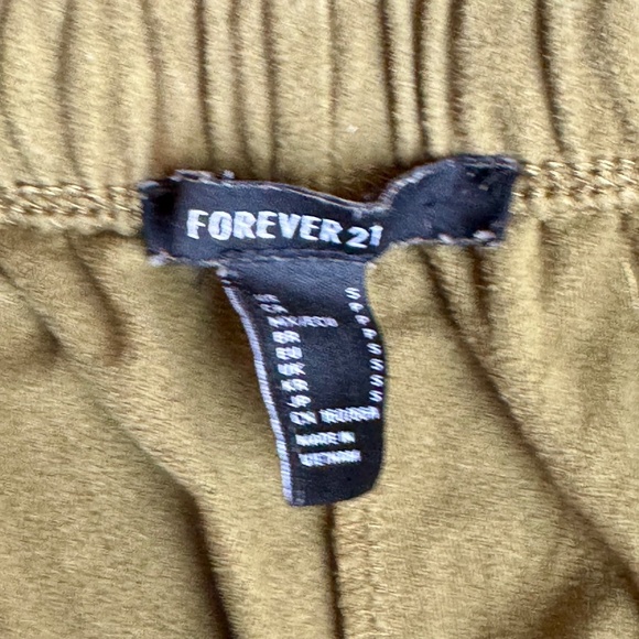 Forever 21 Olive Green Solid Bootcut Flare Pants | Elastic Waistband Size S - Picture 5 of 14